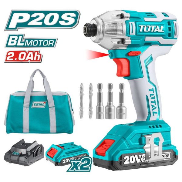 Atornillador de Impacto 20V Brushless Litio Ion Total