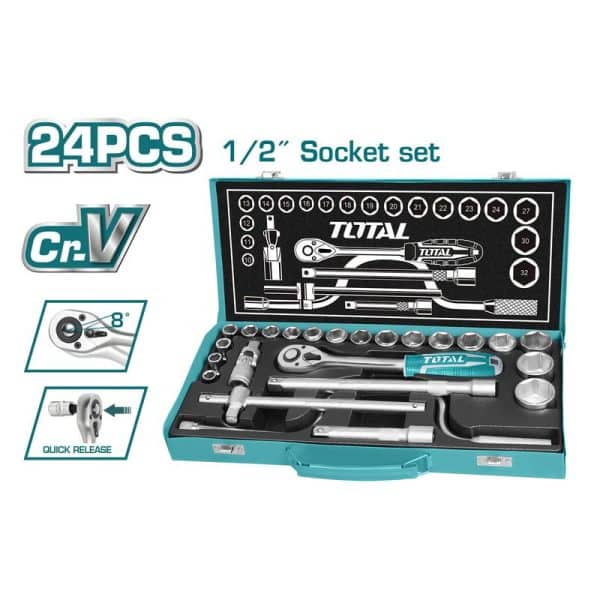 Juego de Dados 1/2″ 24 Piezas Total