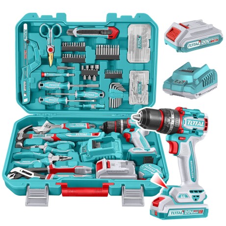 Kit Taladro Percutor 20v 66nm+ Herramientas 166 Piezas Total