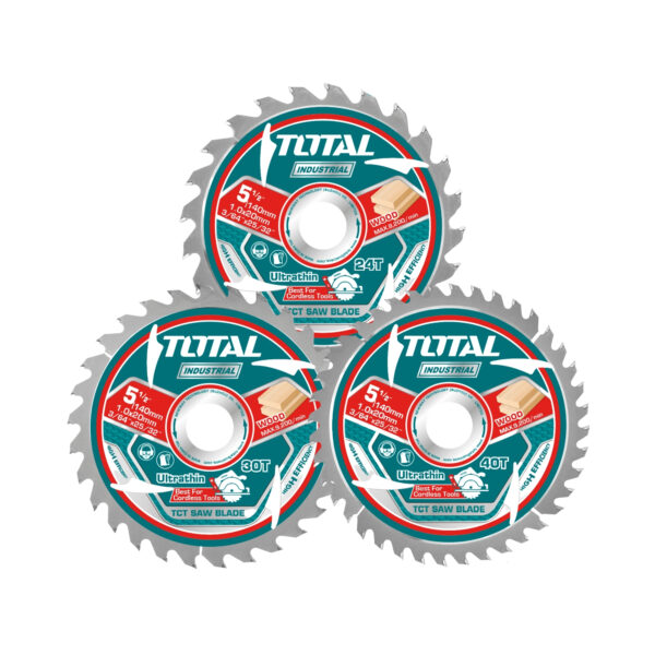 Juego Disco Sierra 140mm  3 Piezas 24t 30t 40t Total