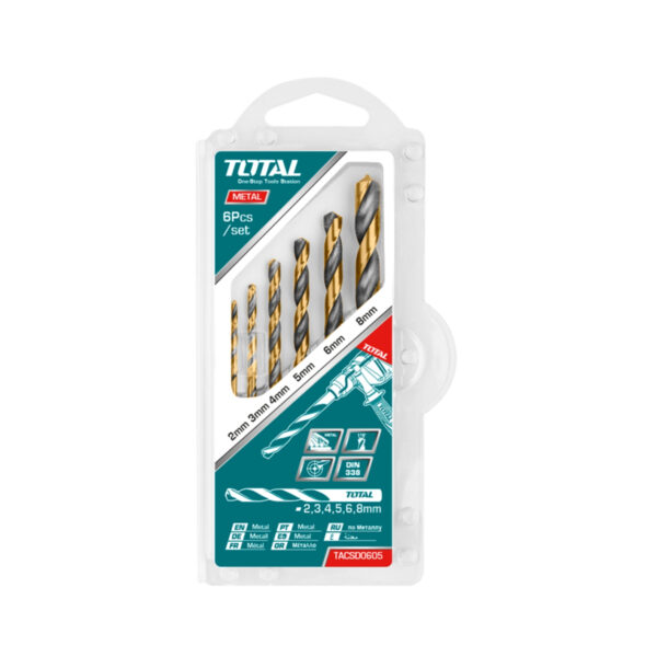 Juego Brocas 6 Piezas para Metal hss Total