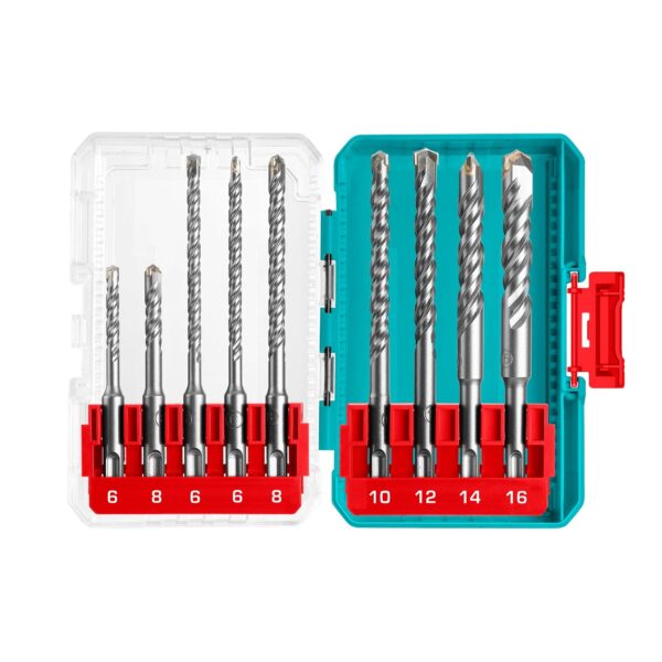 Juego Brocas 9 Piezas para Rotormartillo sds-plus Total