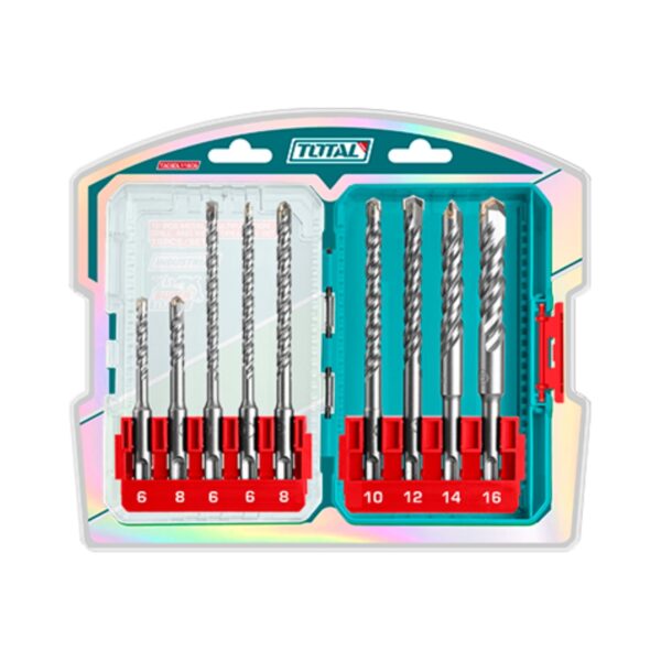 Juego Brocas 9 Piezas para Rotormartillo sds-plus Total