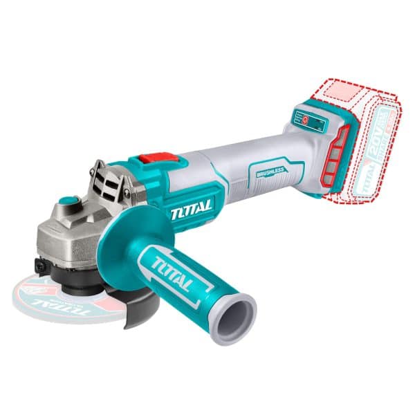 Esmeril Angular Inalámbrico 20V 115 mm con Batería, Cargador y Bolso Total