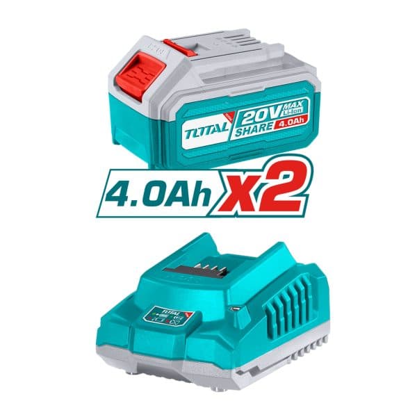 Esmeril Angular Inalámbrico 20V 115 mm con Batería, Cargador y Bolso Total