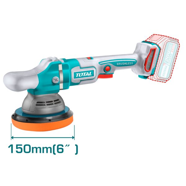 Pulidora Inalámbrica 150mm 20V con Cargador y Cable Total
