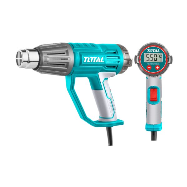 Pistola de Calor 2000W con pantalla digital LCD con accesorios Total