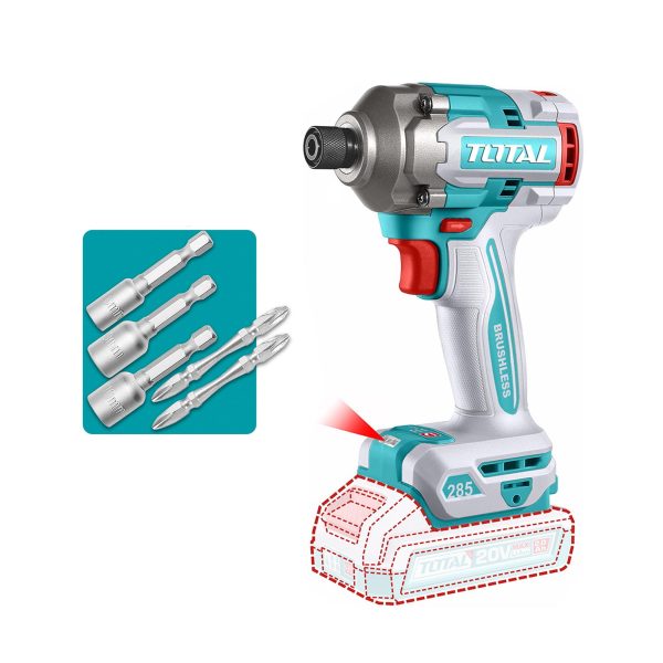 Kit Atornillador de Impacto y Taladro 20V con 2 Baterías y Cargador Total