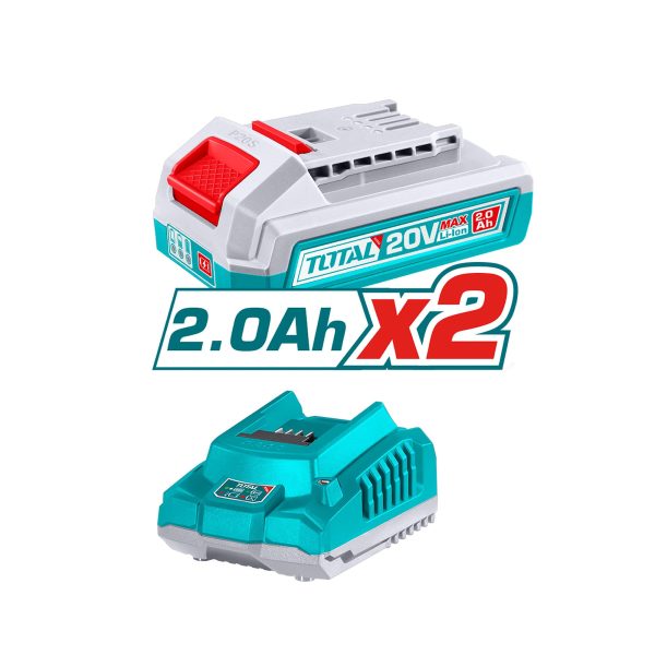 Kit Atornillador de Impacto y Taladro 20V con 2 Baterías y Cargador Total