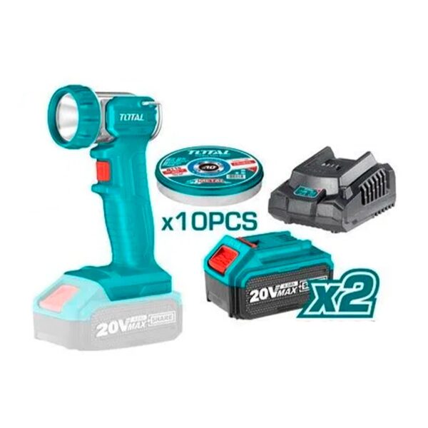 Kit Taladro, Esmeril y Lampara  20V Total