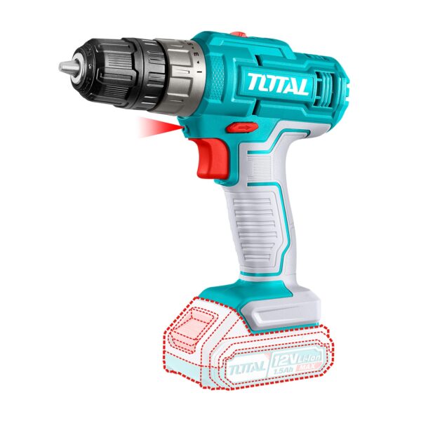 Taladro Inalámbrico 10mm 12V con Batería y Cargador Total