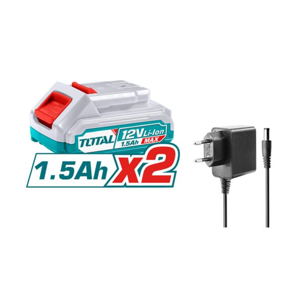 Taladro Inalámbrico 10mm 12V con Batería y Cargador Total