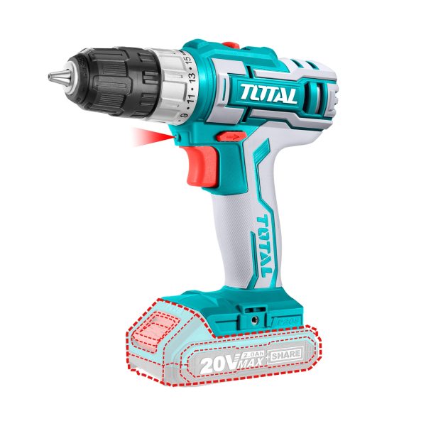 Taladro Inalámbrico 20V 10 mm 45NM Litio Ion Total
