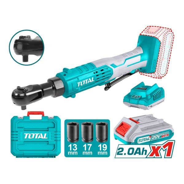 Llave Chicharra Inalámbrica 20V 3/8″ 65 Nm, Batería y Cargador Total