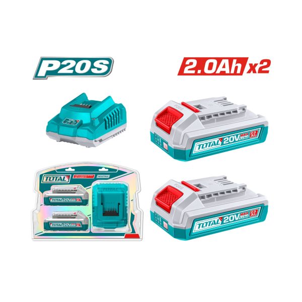 Kit Cargador y 2 Baterías 20V 2Ah Total