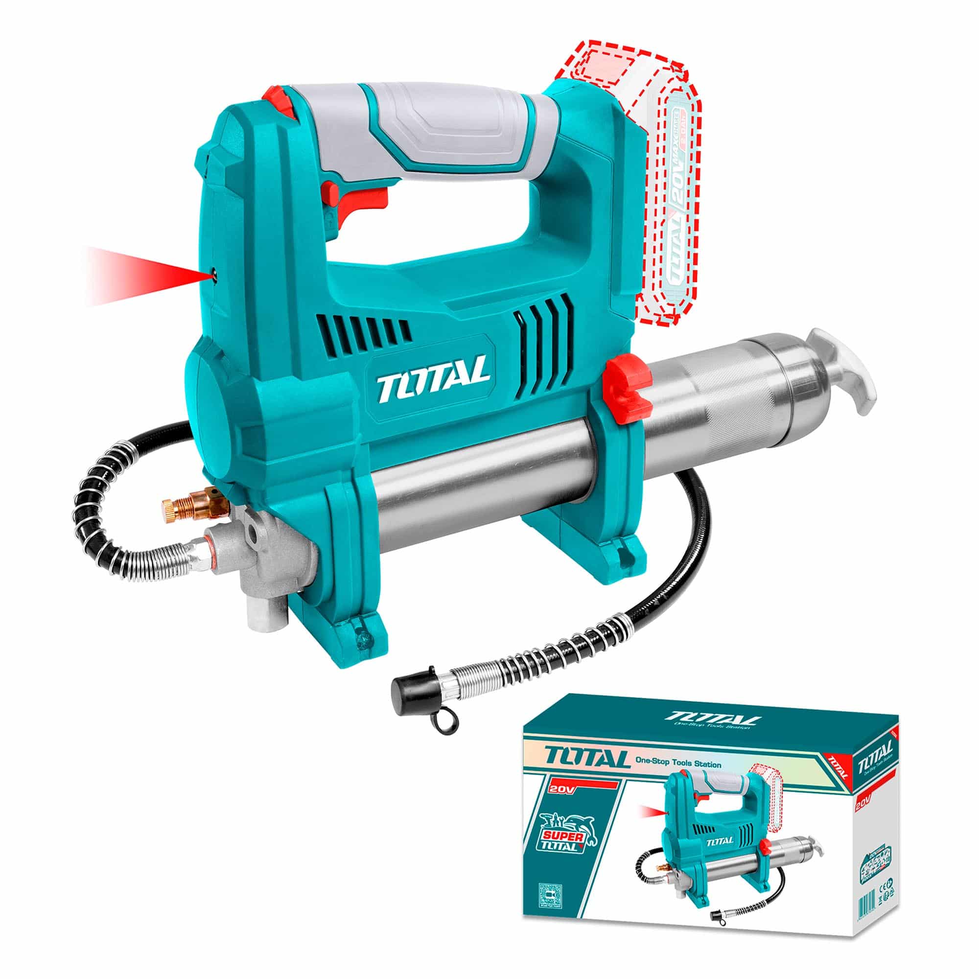 Pistola Engrasadora Grasera Inalámbrica 10000psi 20V Total