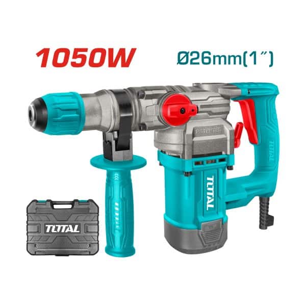 Rotomartillo SDS Plus 1050W con 3 Brocas y 2 Cinceles Total