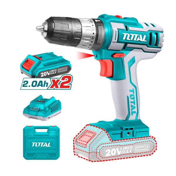 Taladro Inalámbrico de impacto 20V 10 mm 45NM Litio Ion Total