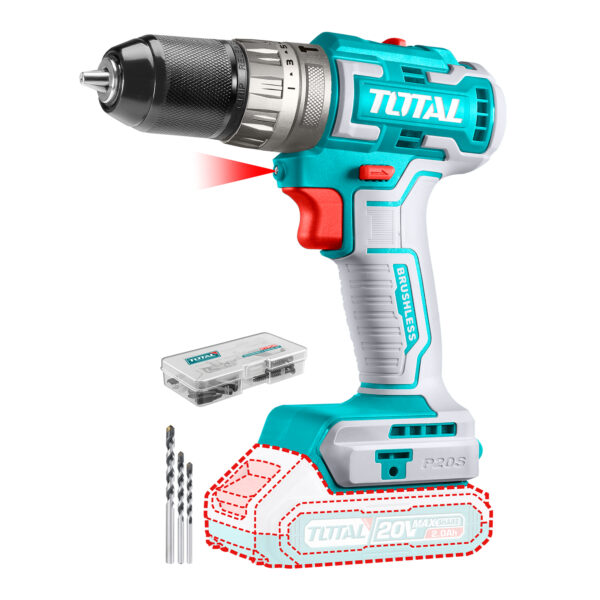 Taladro de Impacto Inalámbrico 10mm 20V 50nm Total