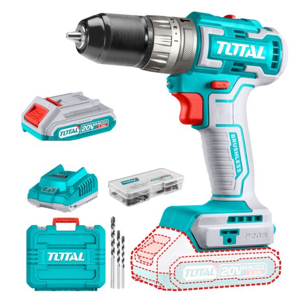 Taladro de Impacto Inalámbrico 10mm 20V 50nm Total