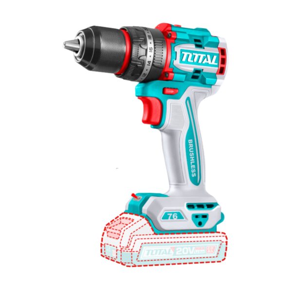 Taladro de Impacto Inalambrico 13mm 20V 76nm con Bateria y Cargador Total