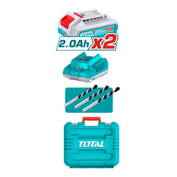 Taladro de Impacto Inalambrico 13mm 20V 76nm con Bateria y Cargador Total