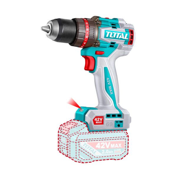 Taladro Percutor inalámbrico torque 69 Nm brushless 42V Total