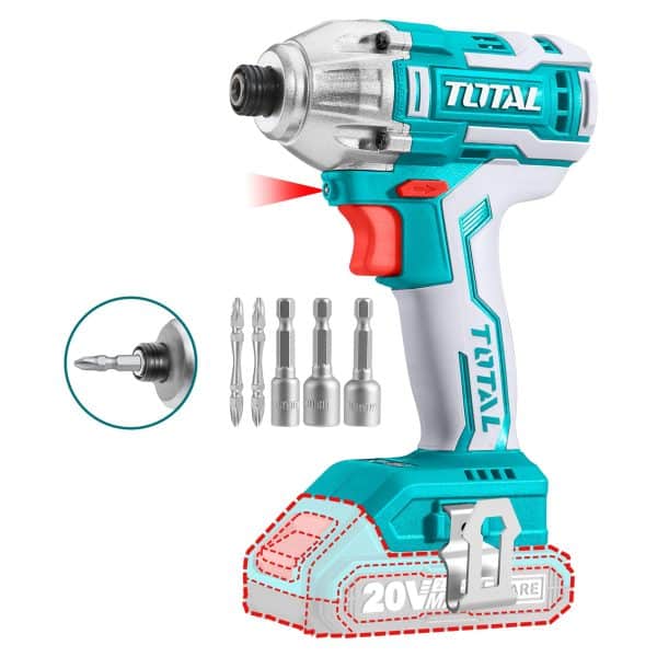 Atornillador de Impacto 20V Sin Carbones Litio Ion Total
