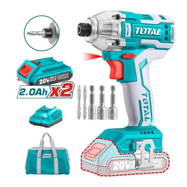 Atornillador de Impacto 20V Sin Carbones Litio Ion Total