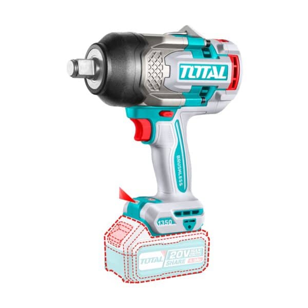 Llave de Impacto Inalambrico 3/4″ 20V 1350nm Bateria y Cargador Total