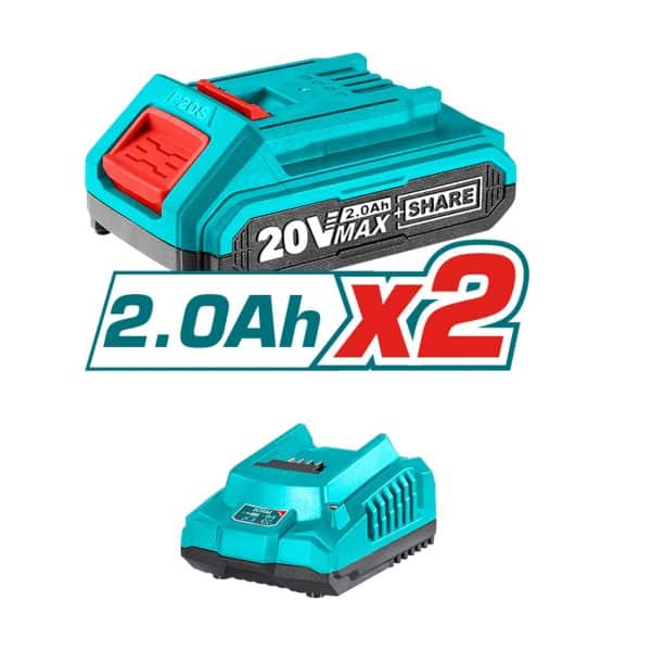 Taladro Pistola Llave de Impacto y Atornillador 20V con 2 Baterías Total