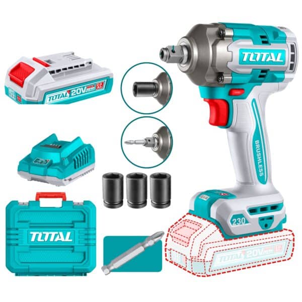 Llave de Impacto y Atornillador Inalámbrico 20V Total
