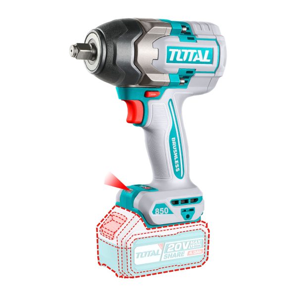 Llave de Impacto Inalámbrico 1/2″ 20V 850NM Total