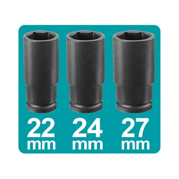 Llave de Impacto 1/2″ 850 Nm Industrial Brushless con 2 Baterías 4Ah, 3 Dados y Cargador Total