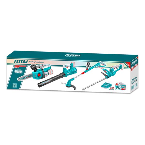 Kit Motosierra, Orilladora, Corta Seto y Sopladora Total