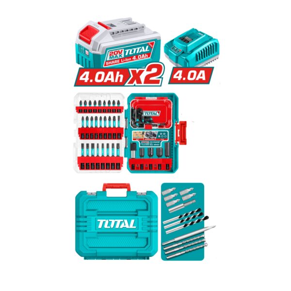 kit Taladro, Rotomartillo, Atornillador Inalambrico 3 piezas Total