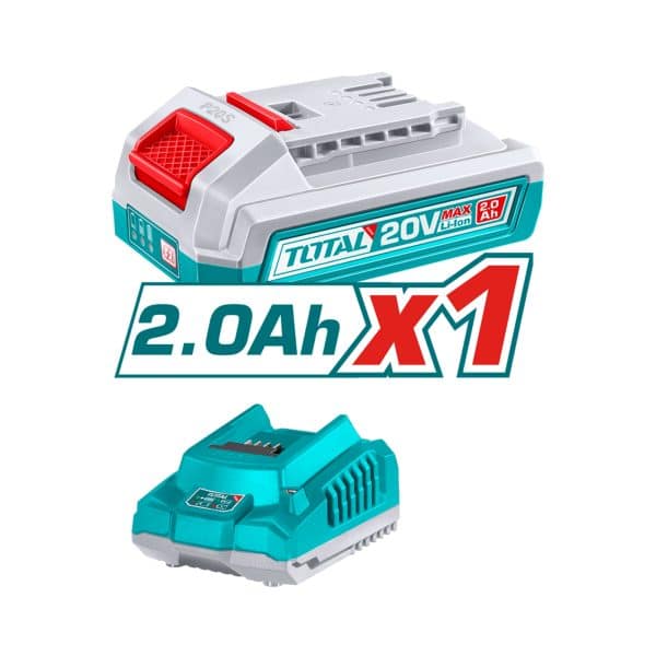 Podador Cortasetos 20V 2 en 1 con Batería y Cargador Total