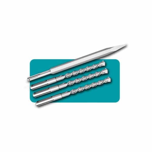 Rotomartillo Inalámbrico 20V SDS Plus con Cargador, Batería 4.0Ah y 4 Accesorios Total