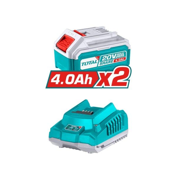 Rotomartillo Inalambrico 20V SDS Plus con doble Batería Total