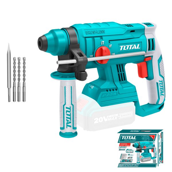 Rotomartillo Inalámbrico 20V Sin Carbones Litio Ion Total