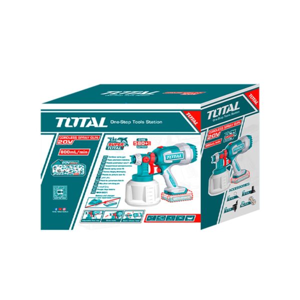 Pistola Pintar Inalambrica 20V 800ml con Bateria y Cargador Total