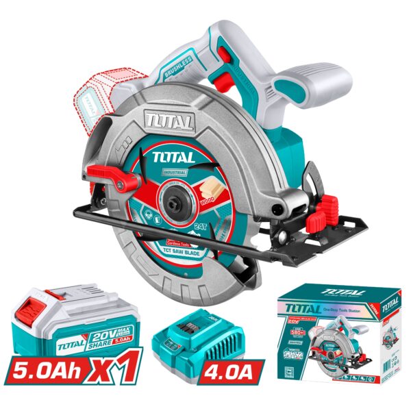 Sierra Circular Inalámbrica 20V con Batería y Cargador Total